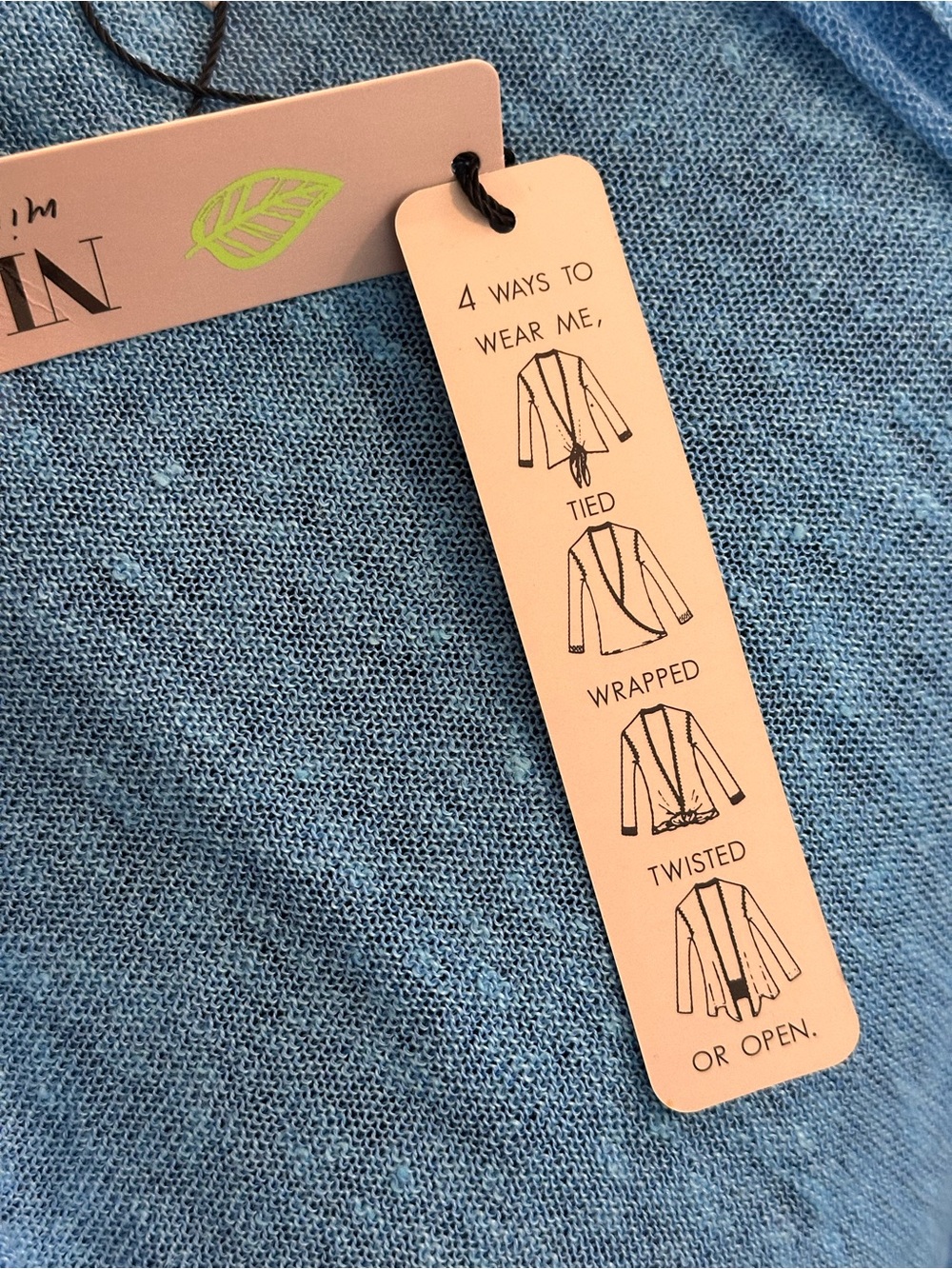 NWT sz PL Nic + Zoe 4 way linen blend convertible cardigan in blue jewel teal - Picture 12 of 12
